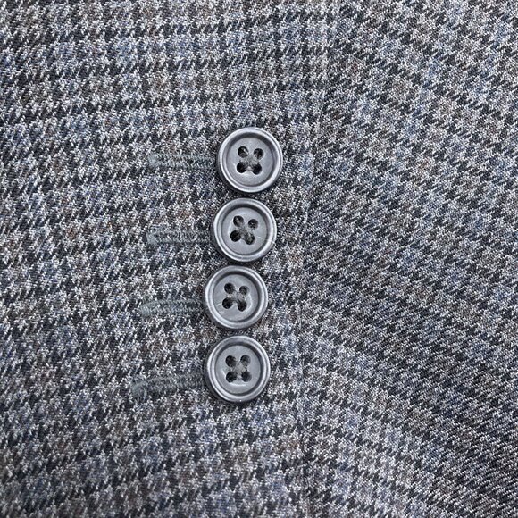 Stafford Blazer Men 44R Gray Black Houndstooth Executive Classic‎ Career Wool - Picture 3 of 14